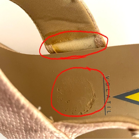 SummerLove Shimmery Rose Comfortable Slingback Wedge Sandals by Volatile, size 9 - Picture 17 of 17